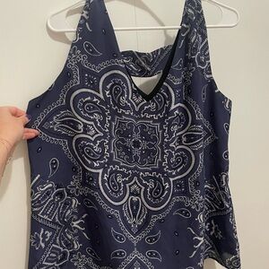 W5 Paisley Blue Tank- size L
